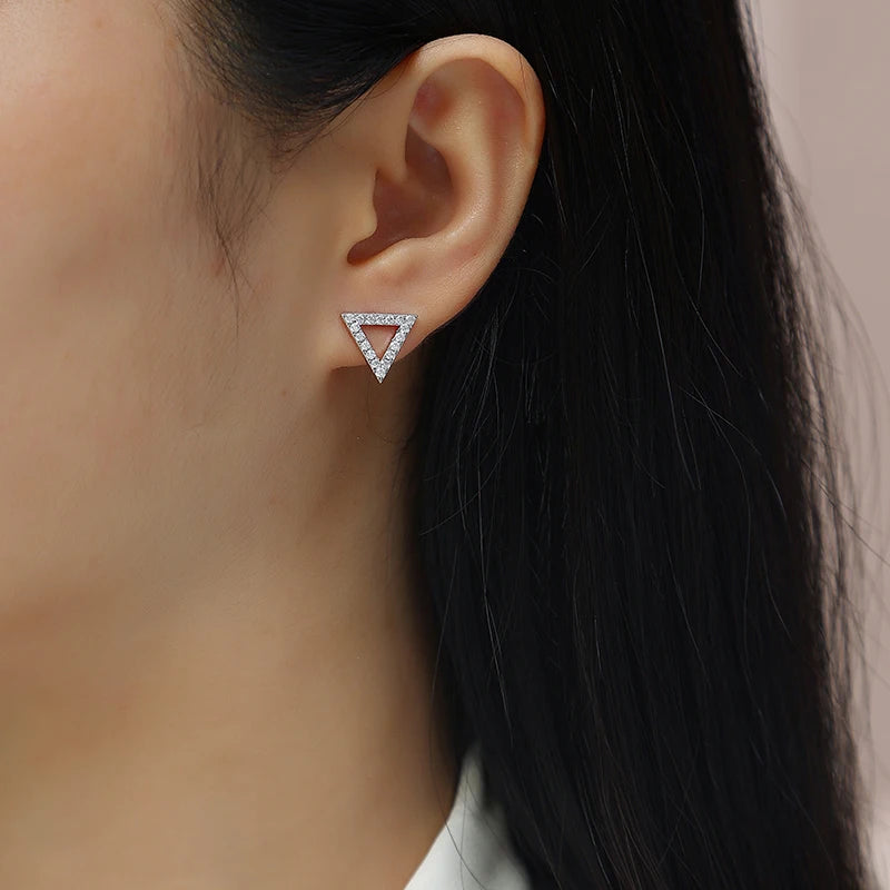 2pcs Moissanite Hexagonal Earrings S925 Sterling Silver Plated 18k Gold Sparkling Valentine's Day Wedding Anniversary Gift