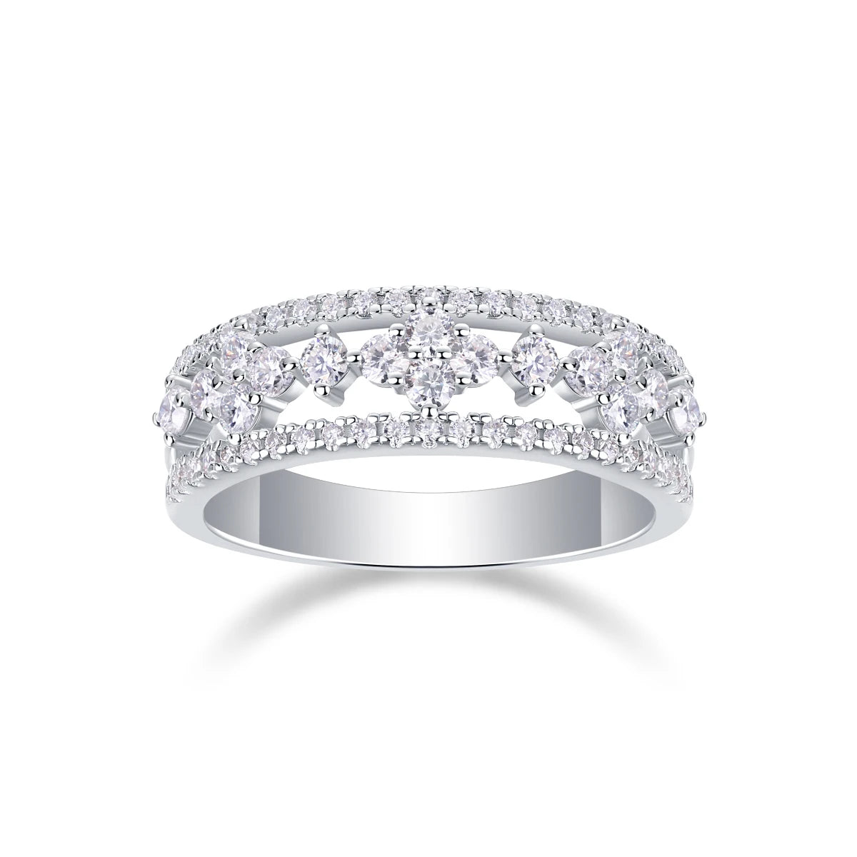 Full D Moissanite Diamond Half Eternity Ring Women S925 Sterling Silver Wedding Band Engagement Ring Pass Tester Dropshipping