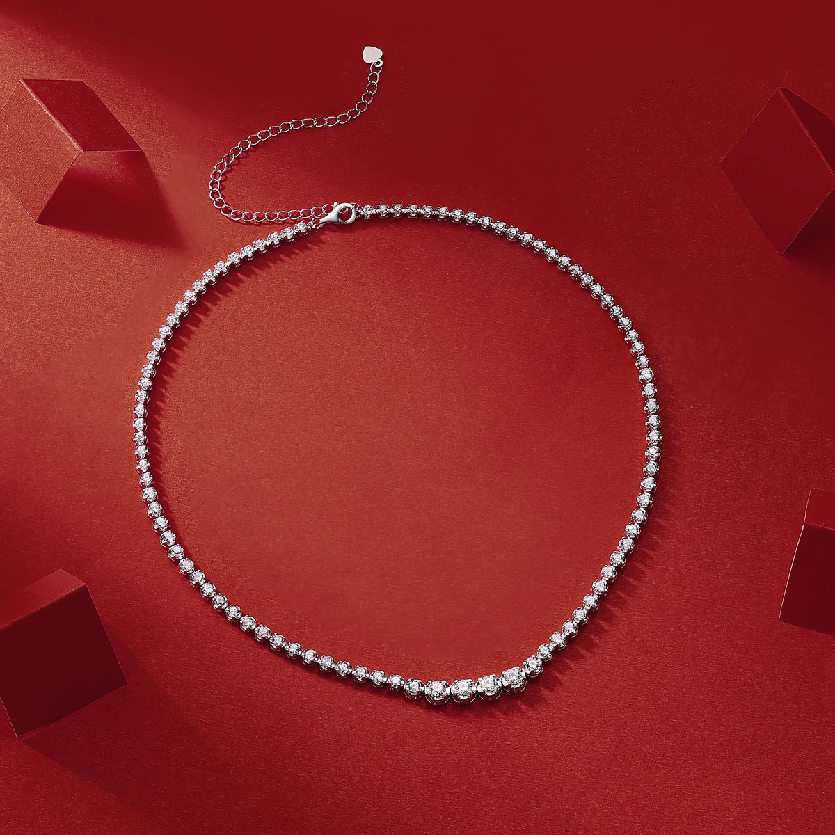 925 silver moissanite necklace 4mm casual fashion light luxury women's senior gift with certificate authentication