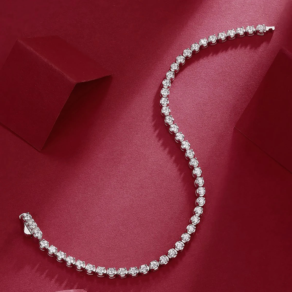 925 Sterling Silver Tennis Bracelet, Hip Hop Couple Bracelet, Fashion Valentine's Day Birthday Gift with Certificate