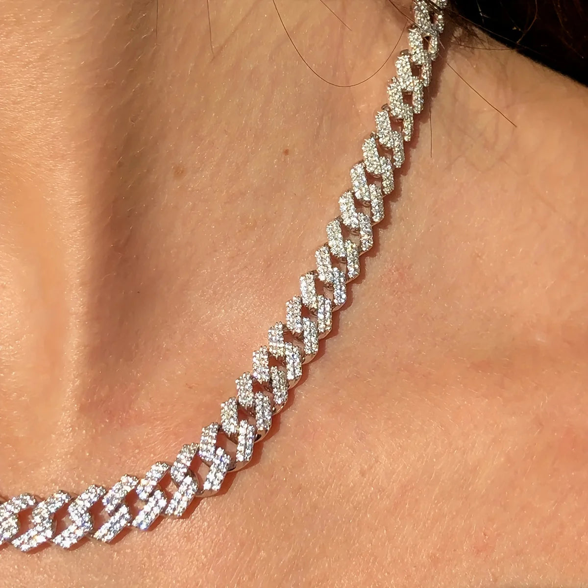 D color full moissanite Cuban chain women's necklace men's S925 silver necklace hip hop fashion luxury boutique jewelry