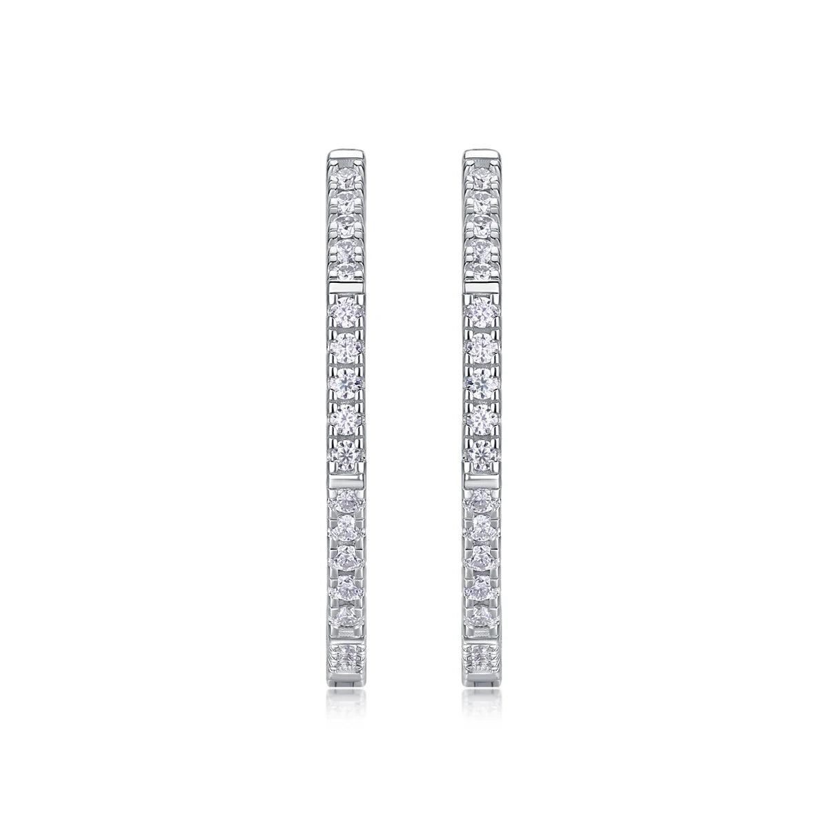 925 Silver 18K Platinum Plated Circle Earrings, Sparkling Women's Wedding Jewelry Earrings exaggerated jewelry With Certificate