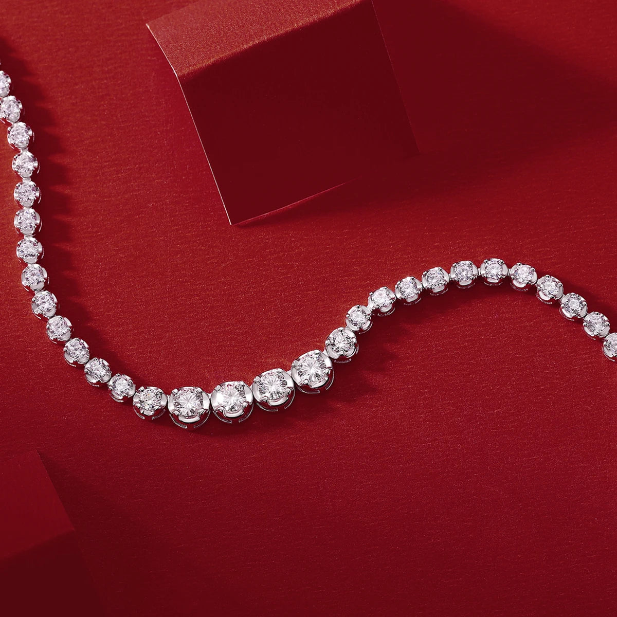 925 silver moissanite necklace 4mm casual fashion light luxury women's senior gift with certificate authentication