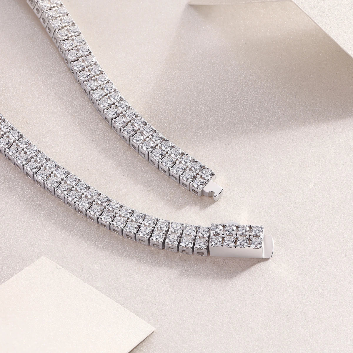 2/3/4/5mm Elegant Double Row Moissanite Tennis Bracelet, 925 Sterling Silver Luxury Style, Exquisite Fashionable Wrist Bracelet