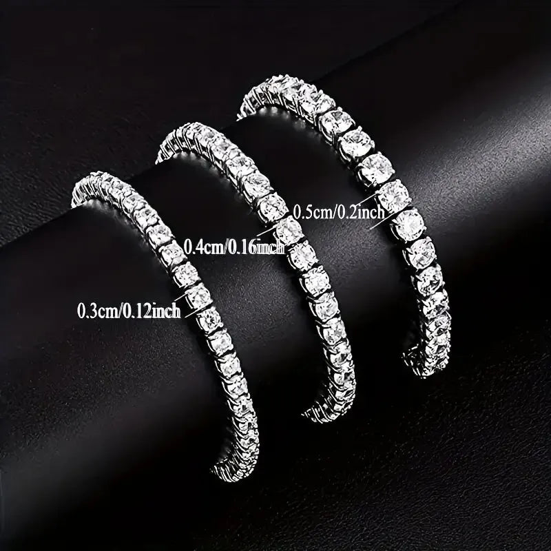 1pc Sterling Silver Golden-plated Moissanite Tennis Bracelet For Men Women Couple Hot Sale Luxury Fashion Valentine's Day Mother