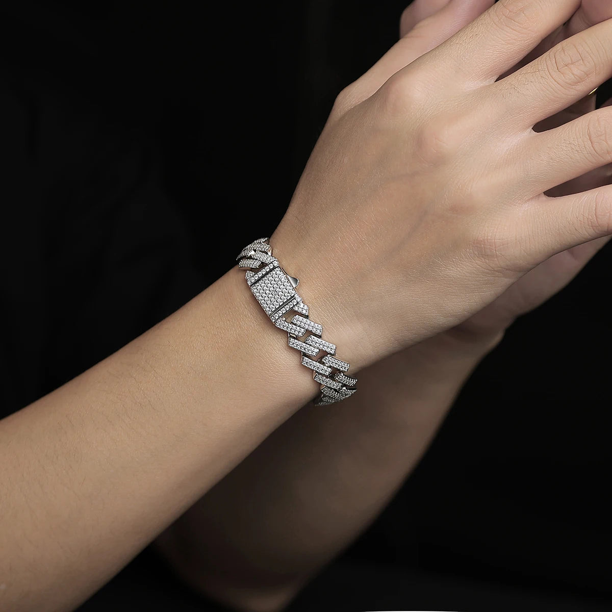 10/14mm Full Moissanite 2 Row Cuban Bracelet S925 Sterling Silver Luxury Diamonds Cuban Pendant 2024 Hip Hop Pop Chic