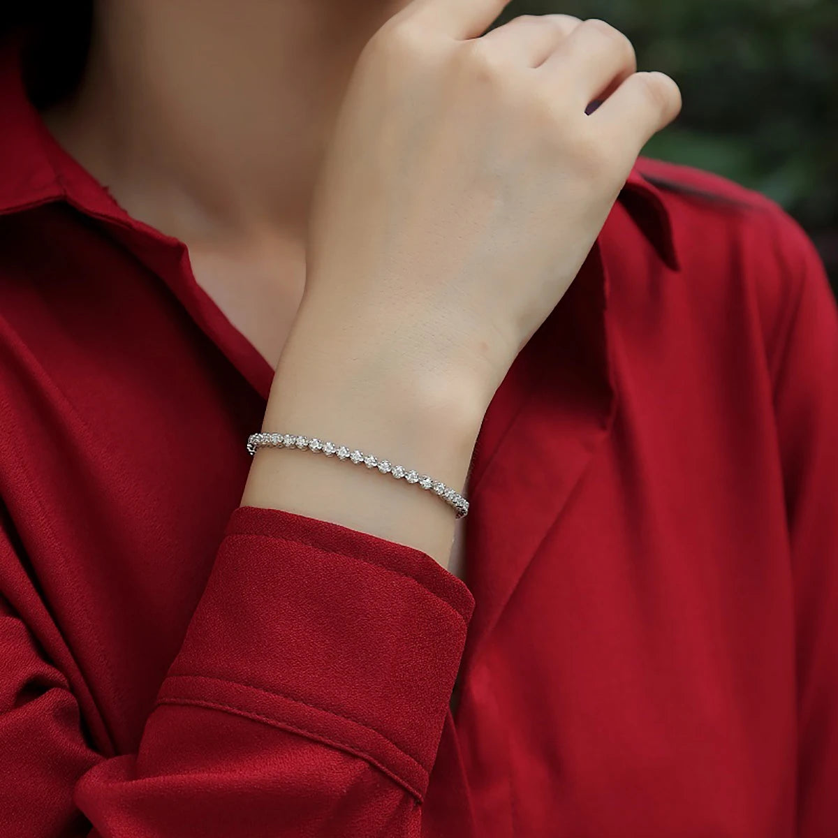 925 Sterling Silver Tennis Bracelet, Hip Hop Couple Bracelet, Fashion Valentine's Day Birthday Gift with Certificate