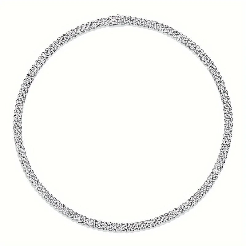 D color full moissanite Cuban chain women's necklace men's S925 silver necklace hip hop fashion luxury boutique jewelry