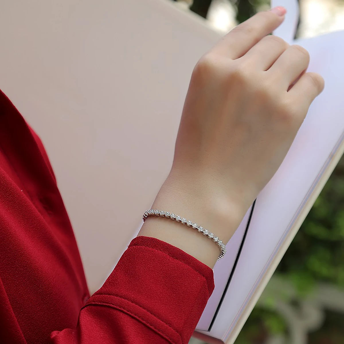 925 Sterling Silver Tennis Bracelet, Hip Hop Couple Bracelet, Fashion Valentine's Day Birthday Gift with Certificate