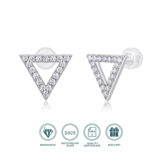 2pcs Moissanite Hexagonal Earrings S925 Sterling Silver Plated 18k Gold Sparkling Valentine's Day Wedding Anniversary Gift