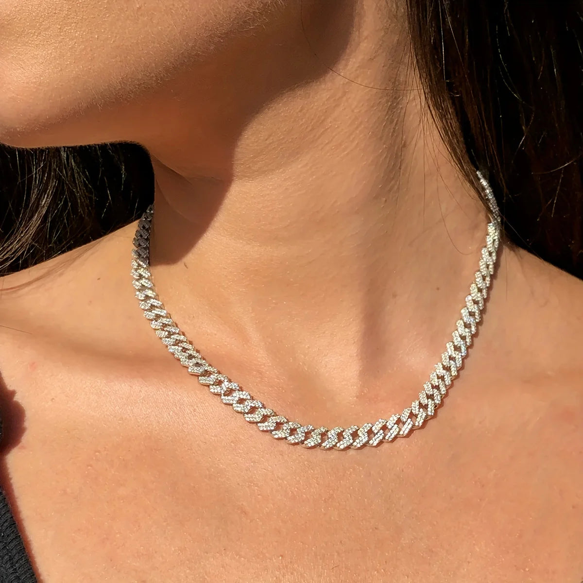 D color full moissanite Cuban chain women's necklace men's S925 silver necklace hip hop fashion luxury boutique jewelry