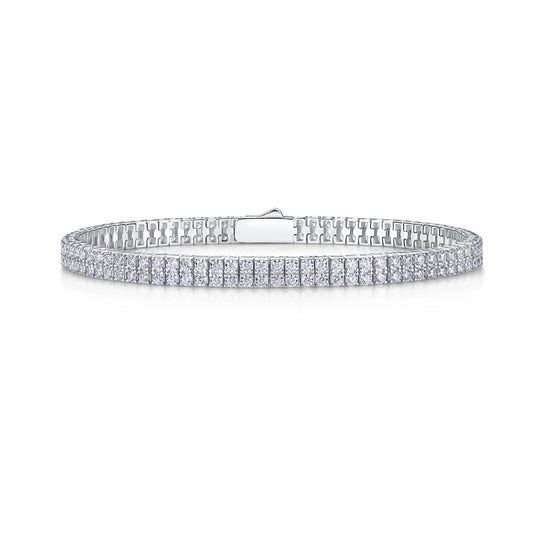 2/3/4/5mm Elegant Double Row Moissanite Tennis Bracelet, 925 Sterling Silver Luxury Style, Exquisite Fashionable Wrist Bracelet